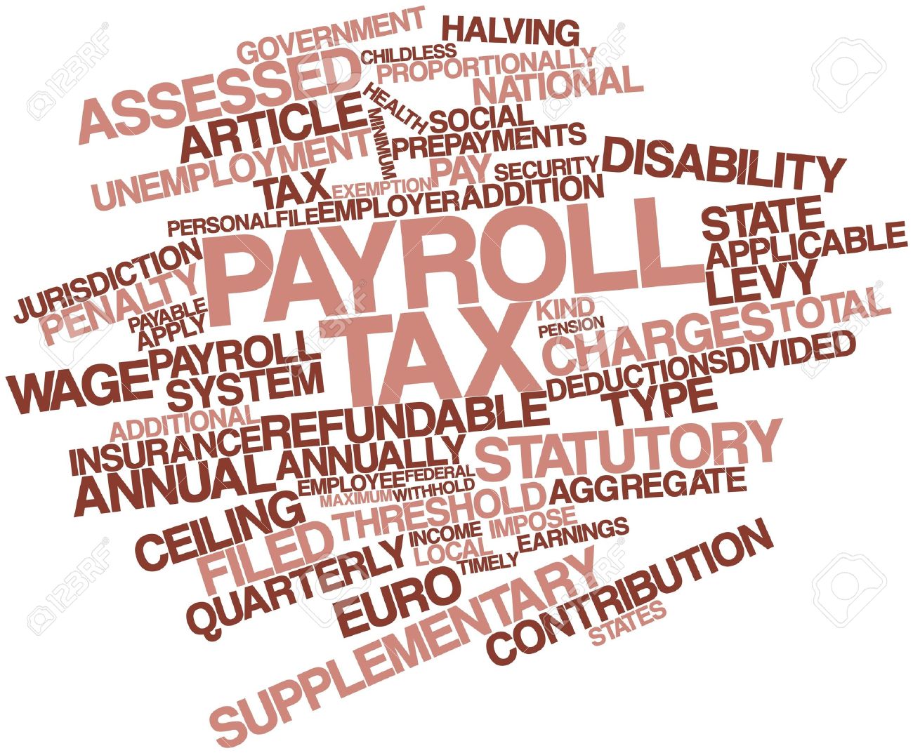 16982982-Abstract-word-cloud-for-Payroll-tax-with-related-tags-and-terms-Stock-Photo